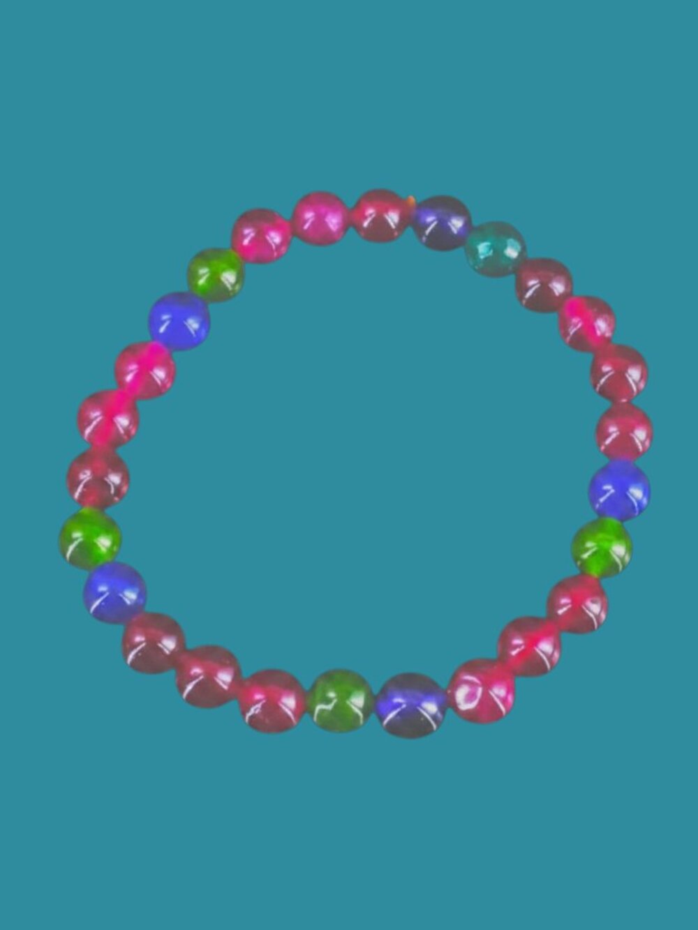 Pink Ruby & Mix Gem Amazing Beaded 93.00 Carats Stretchable Bracelet